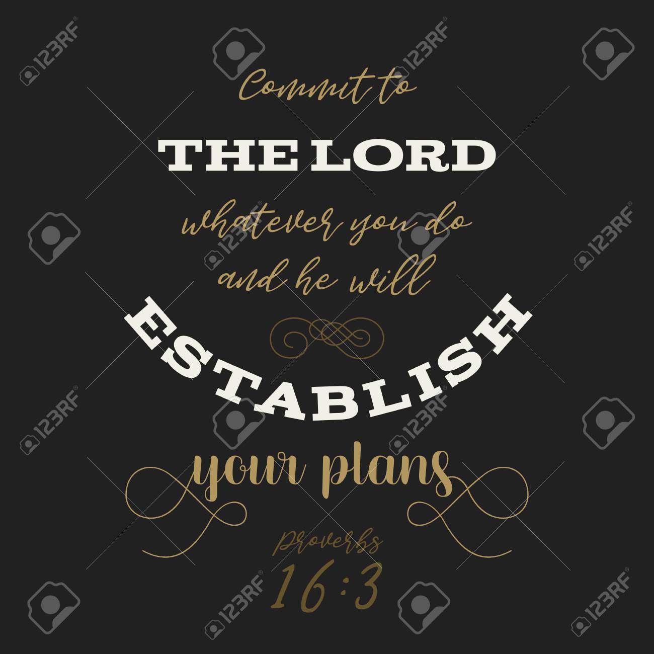 Citation Biblique De Proverbes Dieu Etablissent Vos Plans Typographie Pour L Impression Sur Le T Shirt Ou L Utilisation Comme Affiche Clip Art Libres De Droits Vecteurs Et Illustration Image