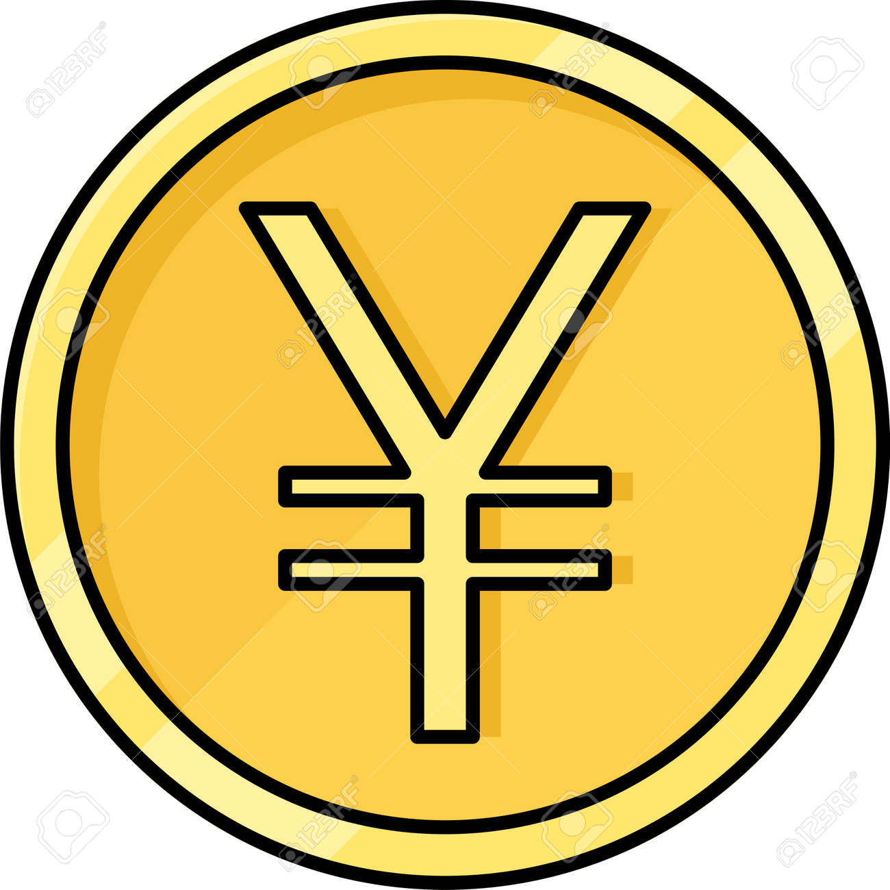 円記号と人民元のコインアイコン、日本円と人民元に使用される通貨記号のイラスト素材・ベクター Image 157761121