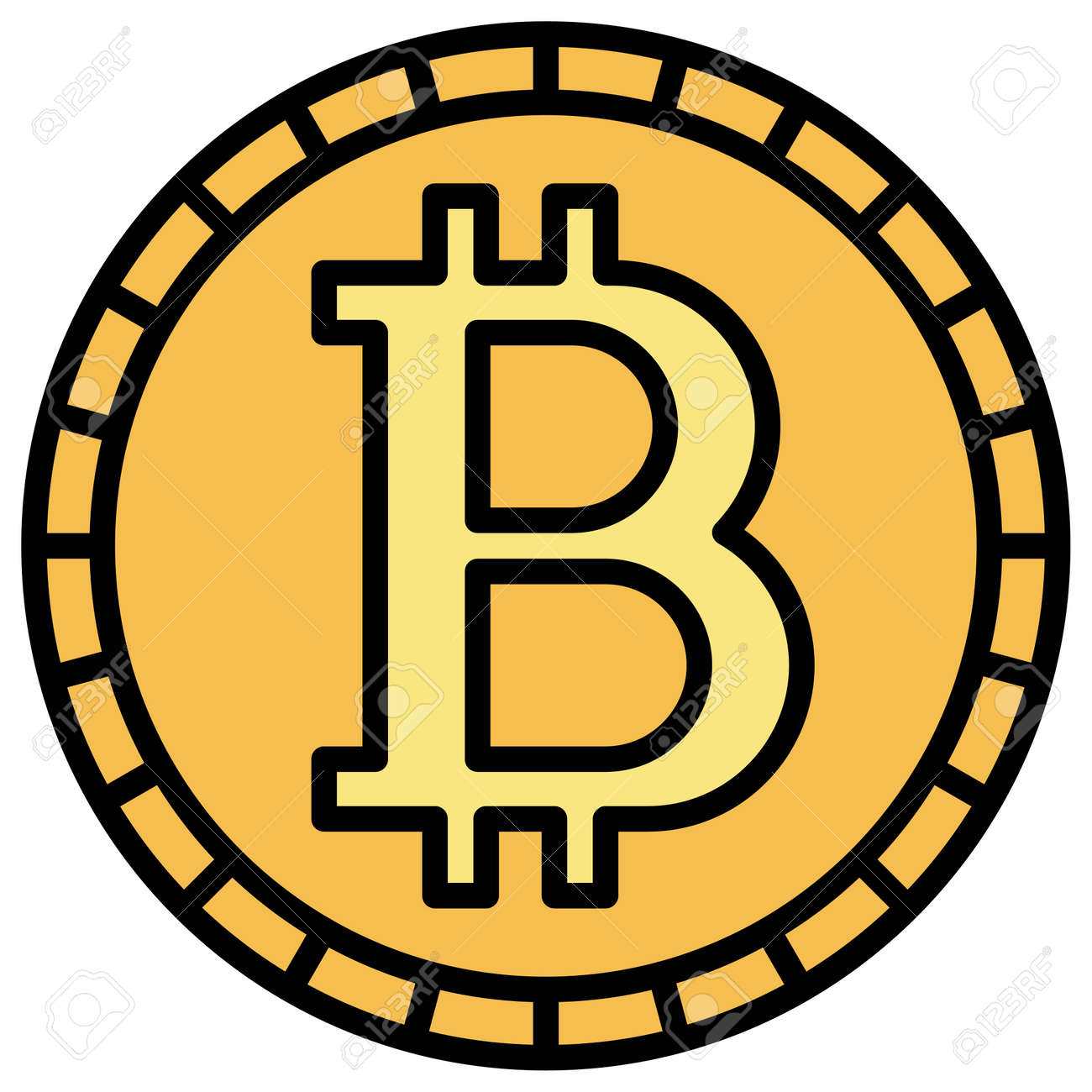 ビットコインアイコン、暗号通貨関連のベクトル図のイラスト素材・ベクター Image 182881436