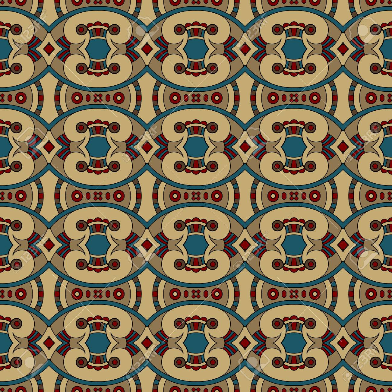 Banque dimages naturelles modèles sans couture de couleur brown et milieux dornement turquoise
