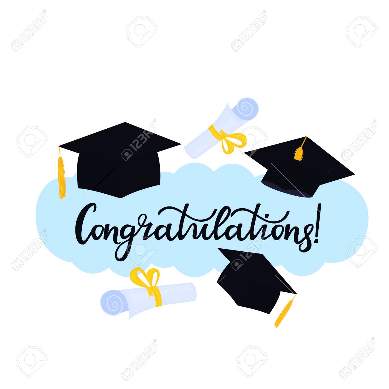 academic mortarboard with tassel university graduation cap congratulations on the graduation