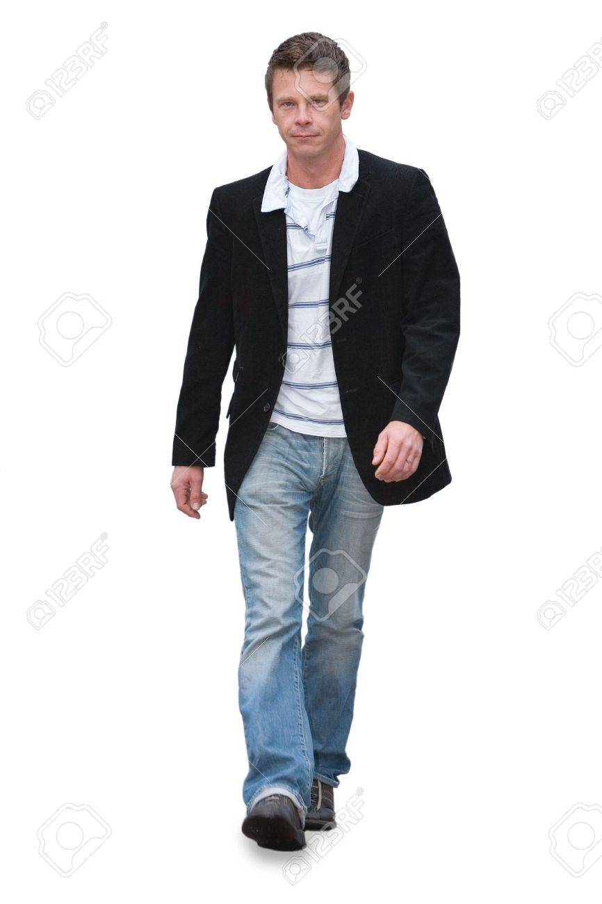 Man in jeans walking isolated on white - 3420273 Man in jeans walking isolated on white - 3420273