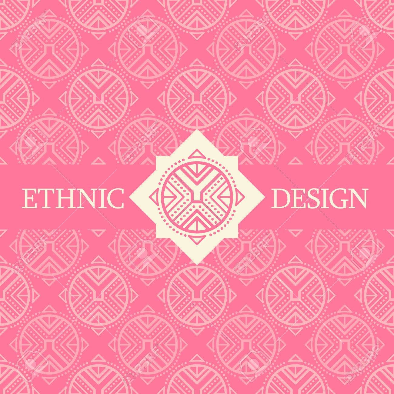 Vector Sin Patrón Con El Ornamento étnico Regulares Símbolo Circular Arcaica Diseño étnico Con Estilo Con La Decoración En Forma De Rosa Paleta De