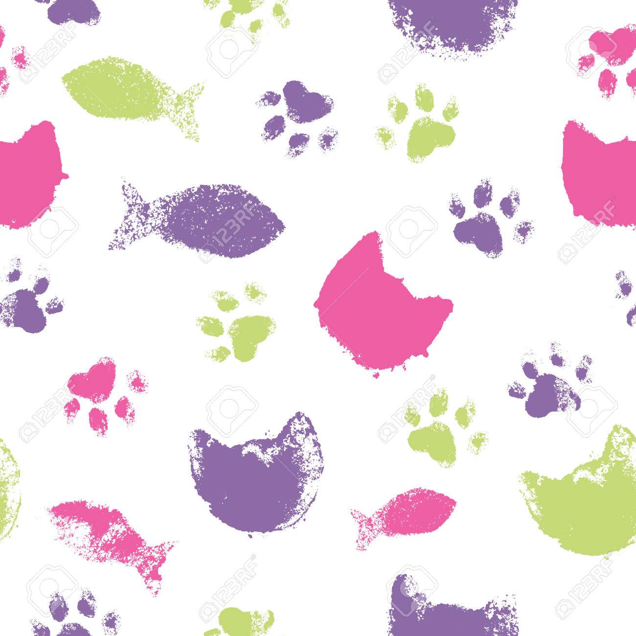 Modelo Inconsutil Del Vector Con Huellas De La Pata Cabezas De