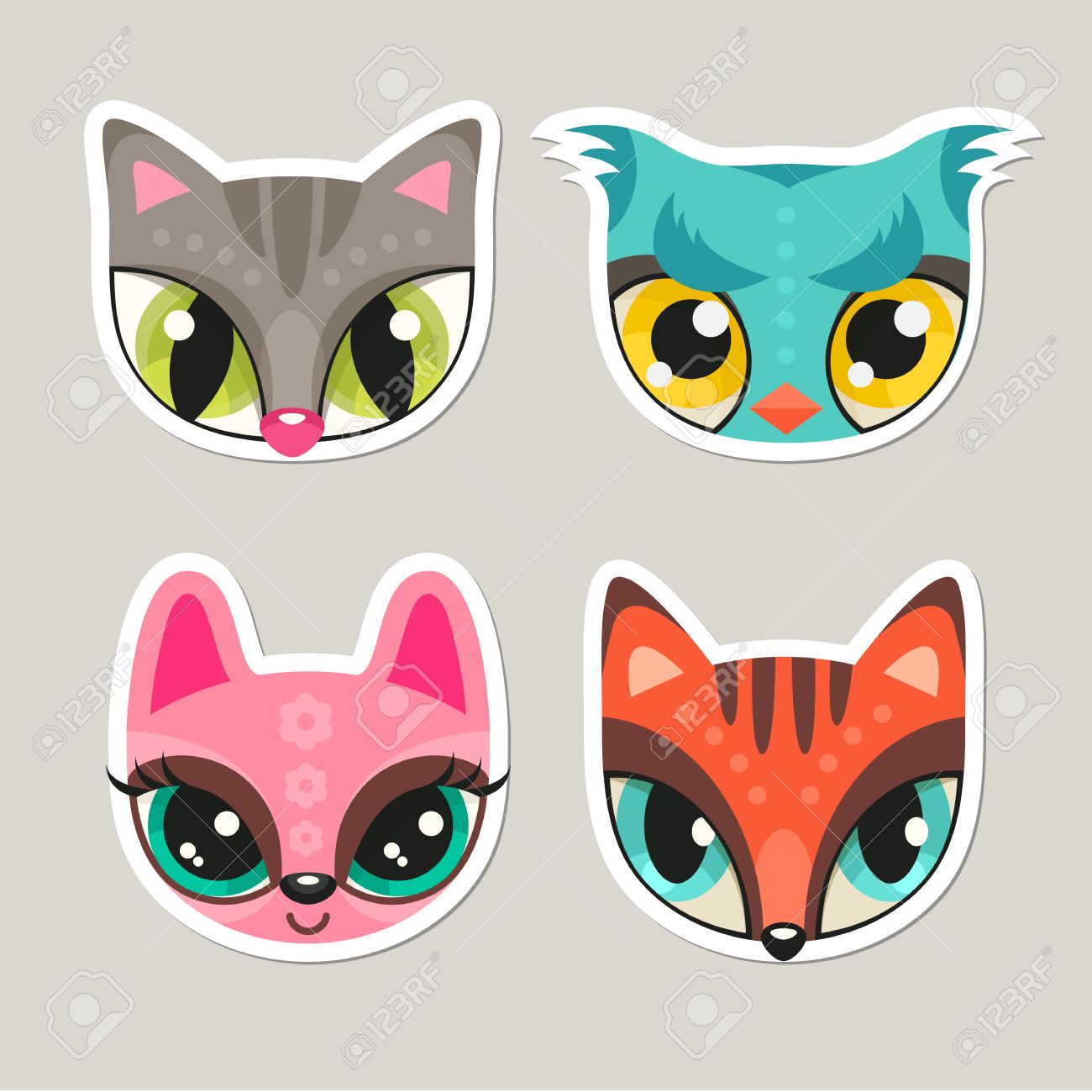 set of cute animal