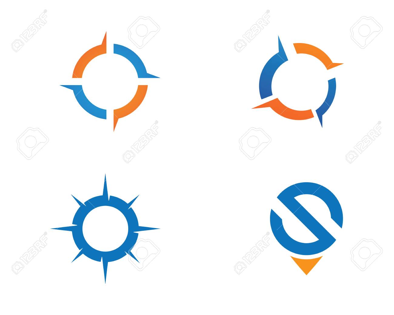 方位磁石のデザイン テンプレート ベクトル アイコン イラスト デザイン のイラスト素材 ベクタ Image