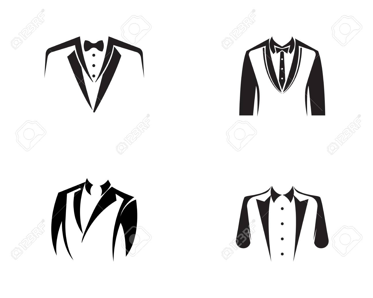 タキシードのロゴのテンプレート ベクトル アイコン イラスト デザイン のイラスト素材 ベクタ Image
