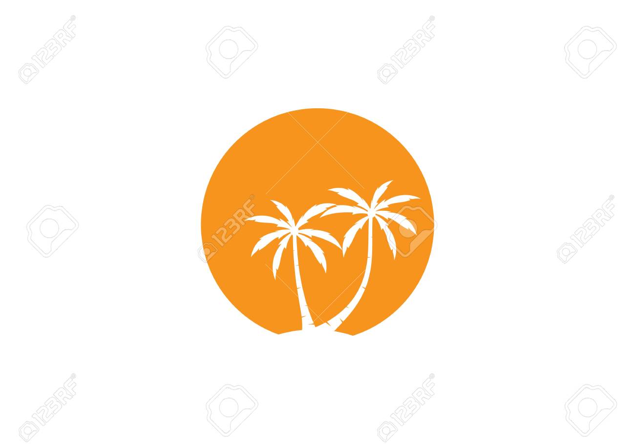 palm tree summer logo template vector illustration royalty free