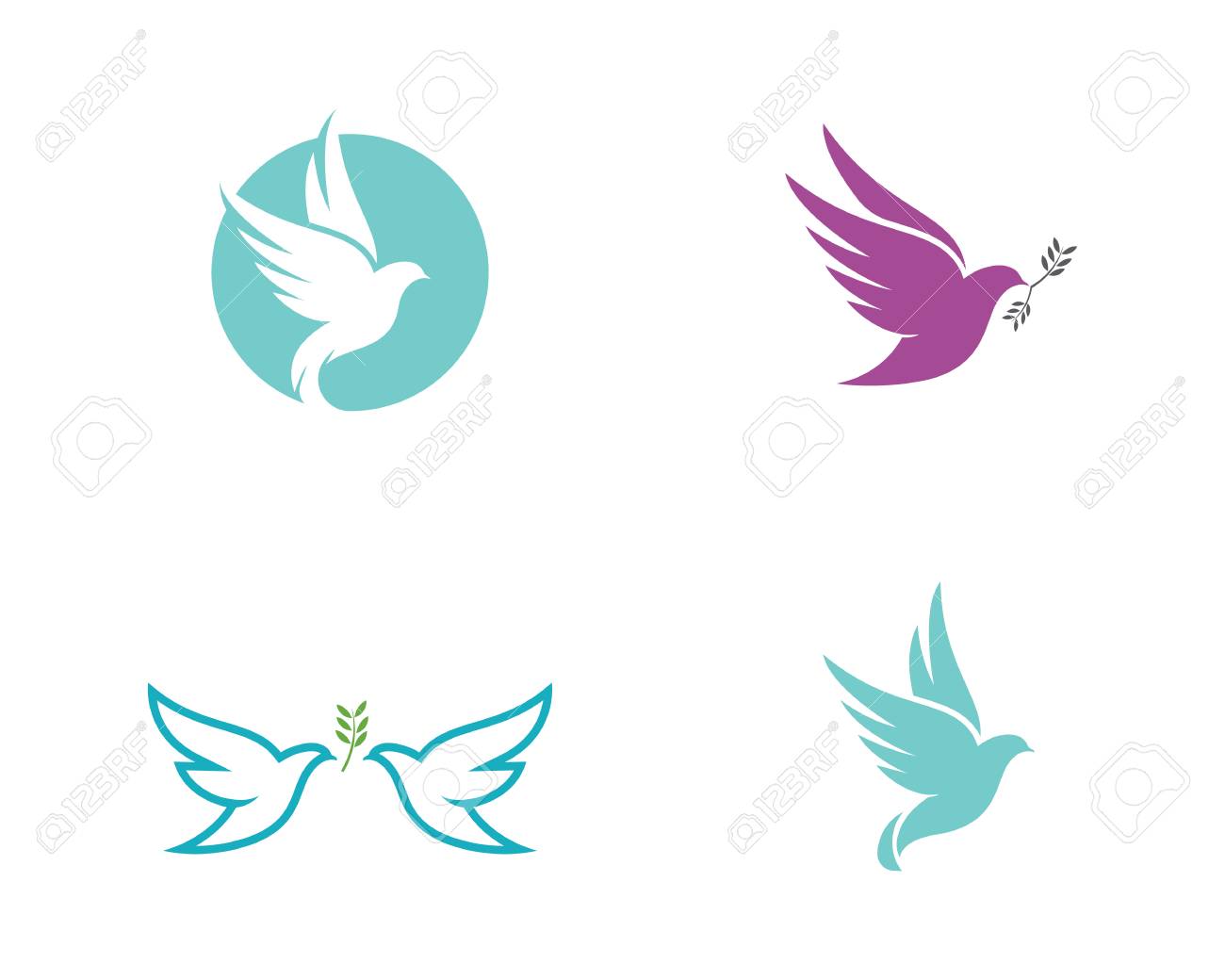 bird wing dove logo template vector illustration royalty free