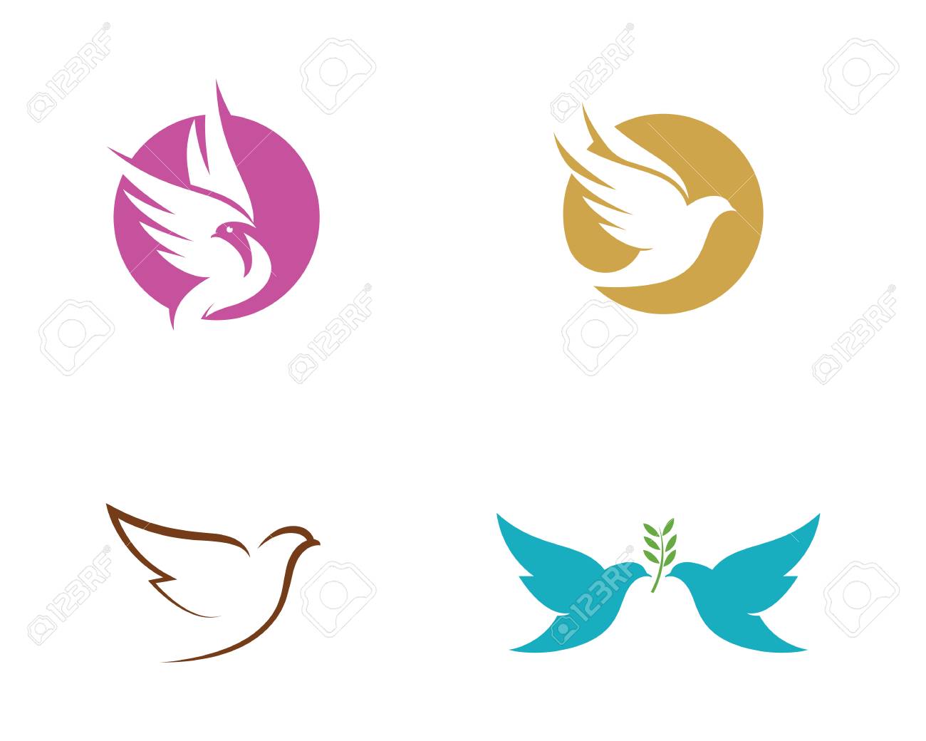 bird wing dove logo template vector illustration royalty free