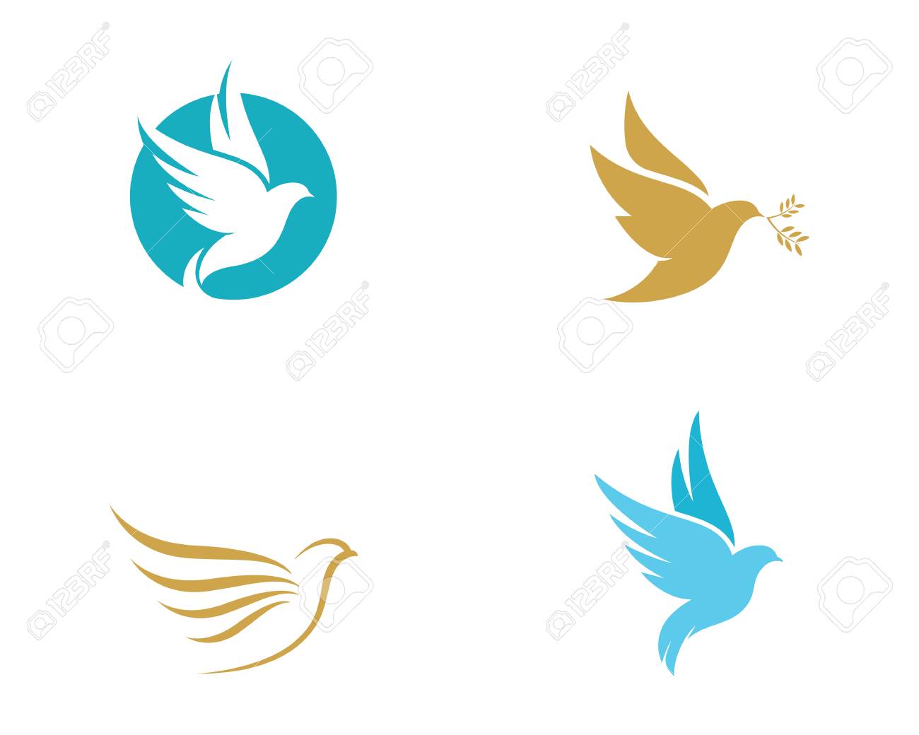 bird wing dove logo template vector illustration royalty free