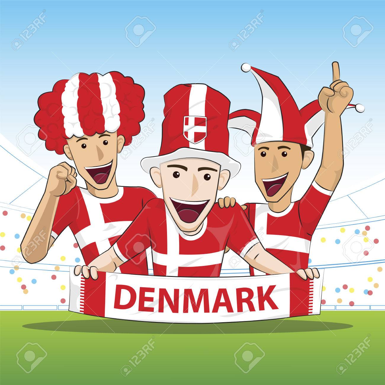 Fans Of Denmark National Football Team, Sports. Vecor Illustration. Royalty  Free SVG, Cliparts, Vectors, and Stock Illustration. Image 62240681., image size:1300x1300