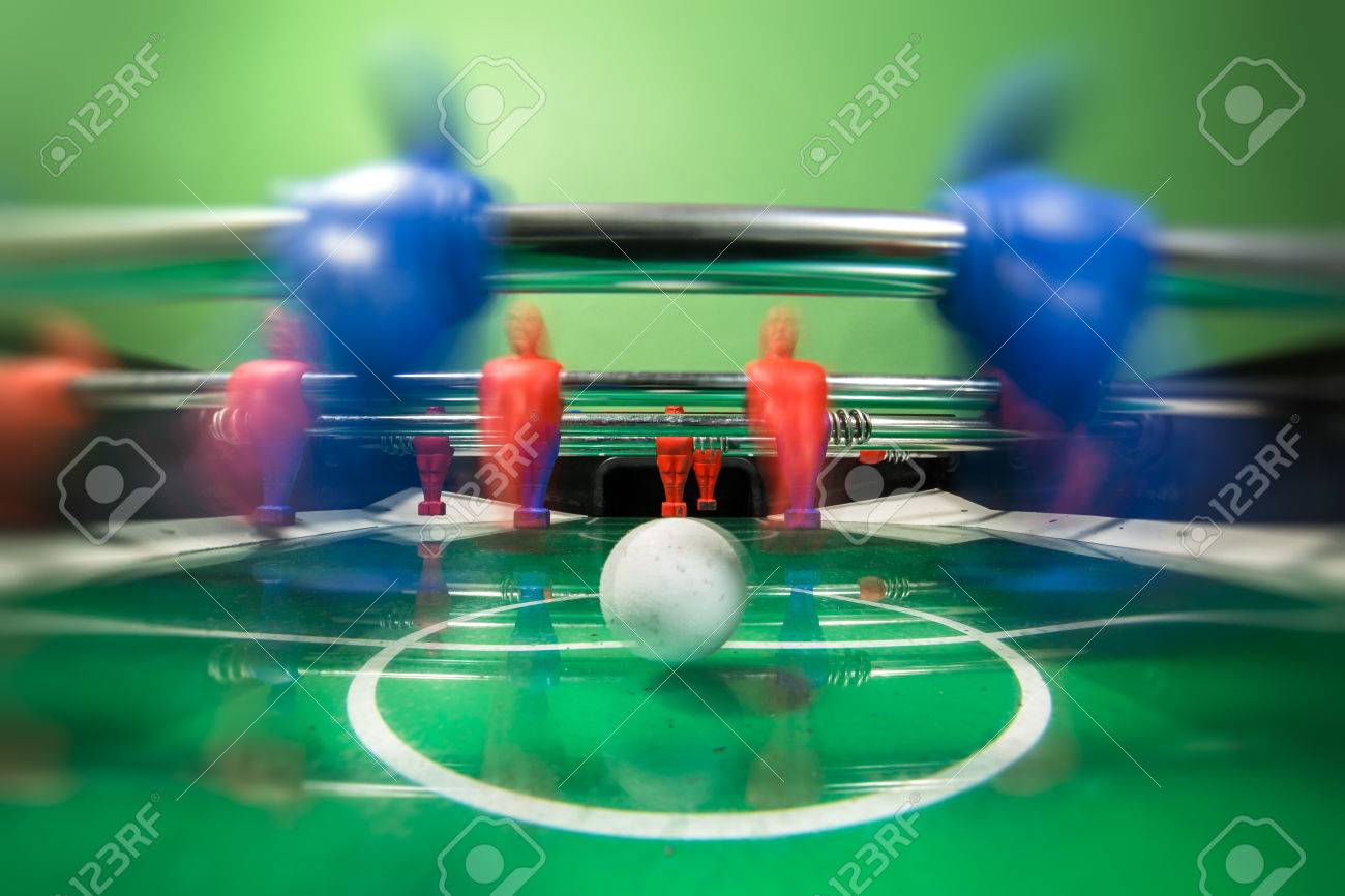Soccer table game with red and blue players - 82980816 Soccer table game with red and blue players - 82980816