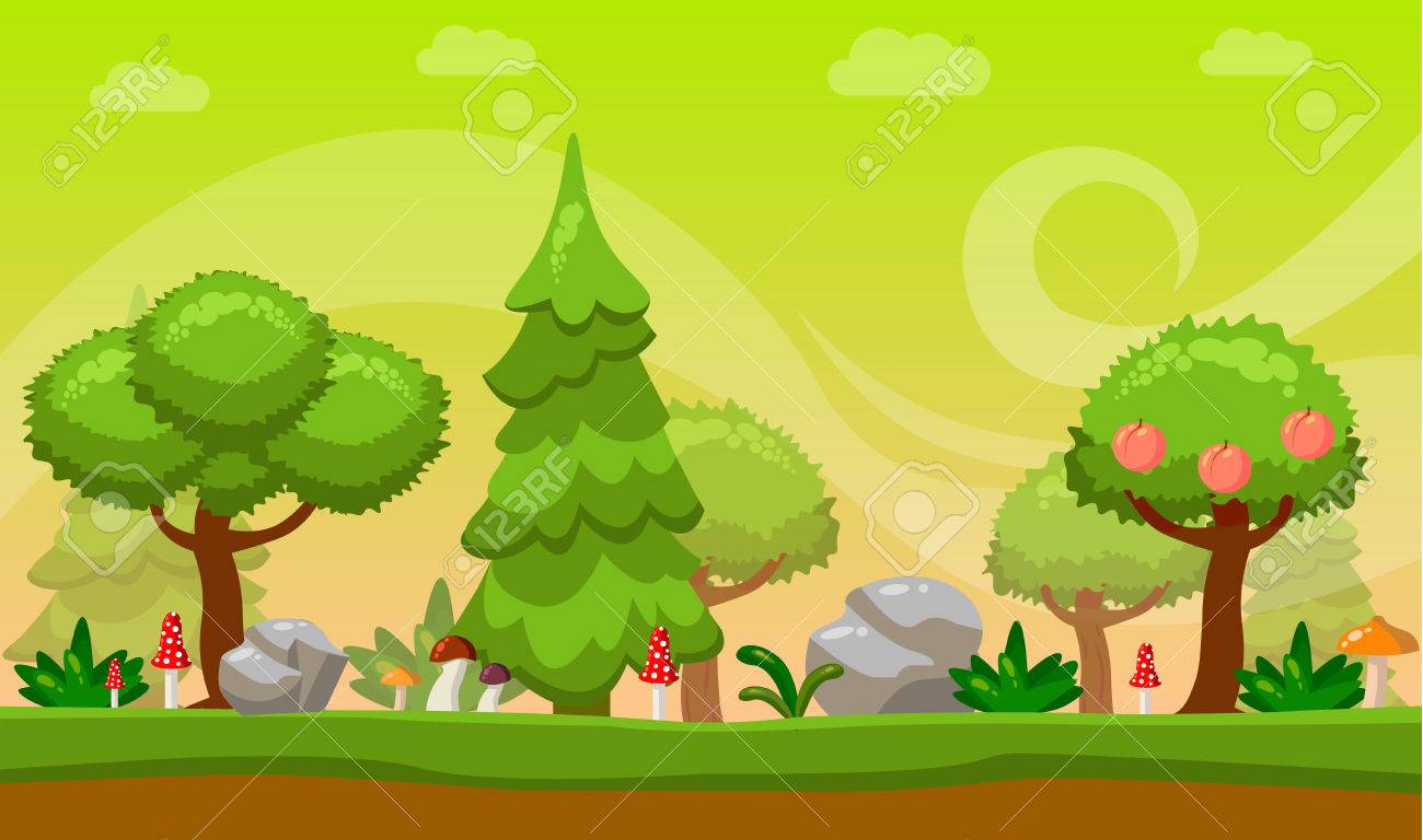 Cartoon Game Background Vector Illustration Nature Landscape Royalty Free Cliparts Vectors And Stock Illustration Image 58130663