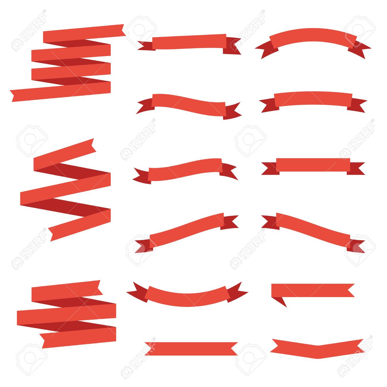 paper banners ribbons in origami style set of banner red ribbon ribbon templates
