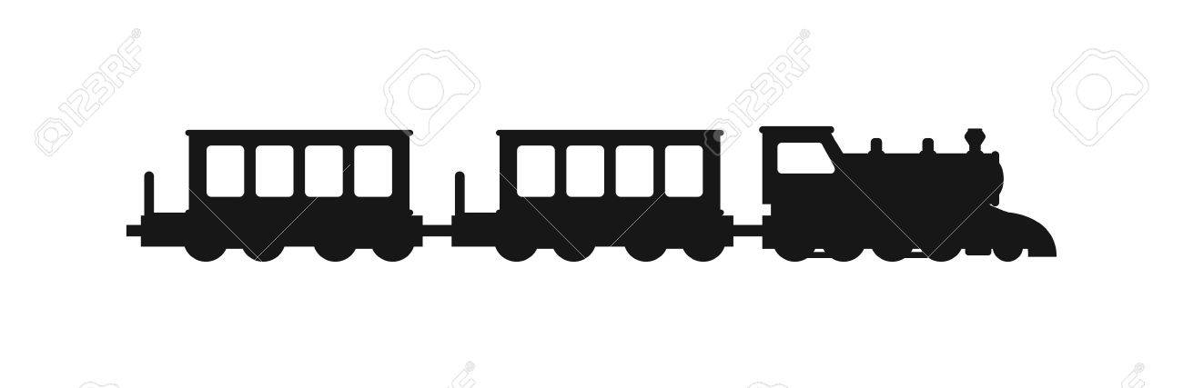 列車の黒いベクター シルエット 列車別貨車と機関車をシルエットします 黒シルエット機関車輸送の列車し シルエット運送貨物記号柵交通の列車します の イラスト素材 ベクタ Image