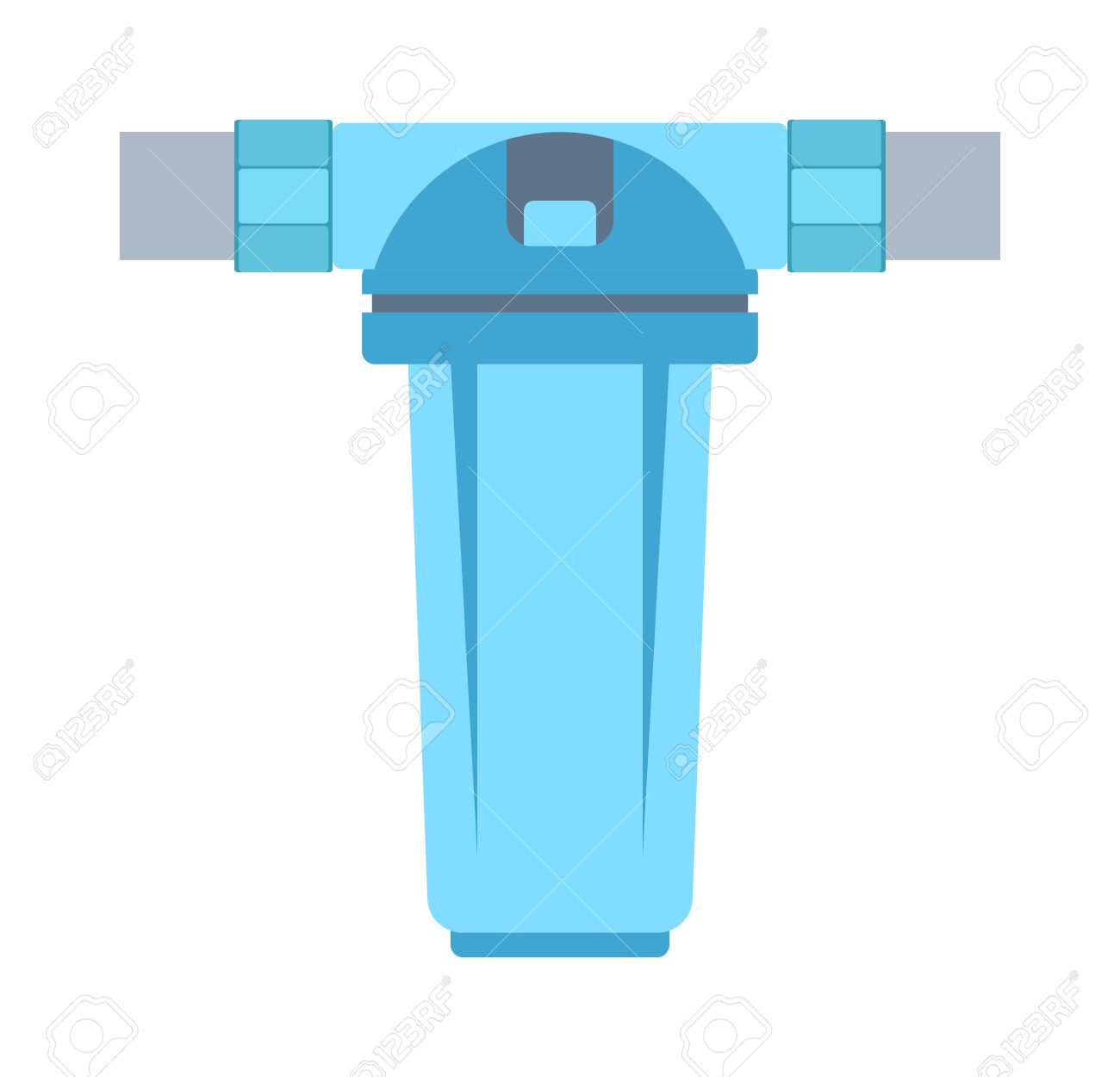 偉大な水フィルターは 分離された飲料水を浄化します 澄んだホーム キッチン インテリア水フィルター ウェルネス液体 きれいな生態水フィルター 純度健全な分離管ベクトル装置 のイラスト素材 ベクタ Image