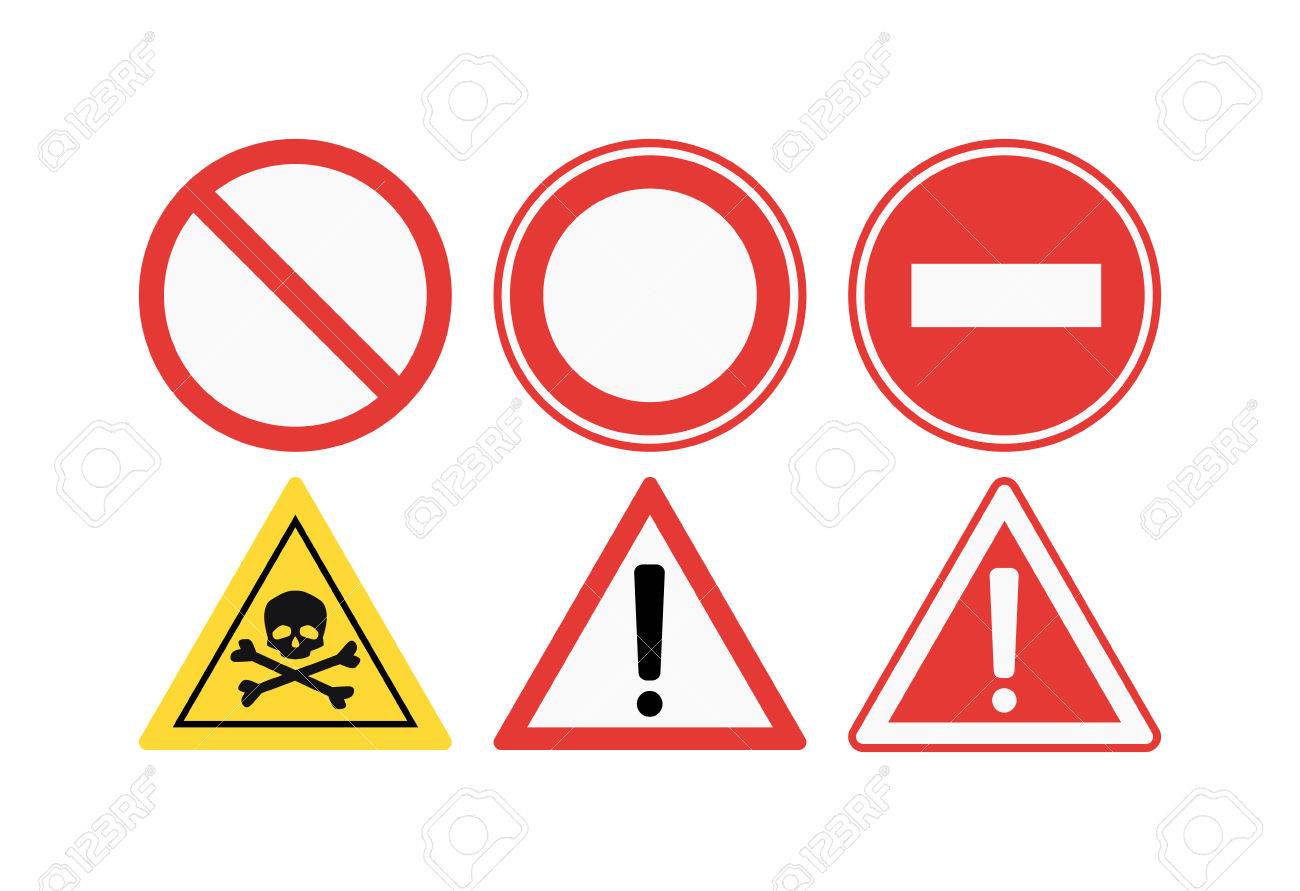 forbidden sign - prohibition signs - vector set Stock Vector