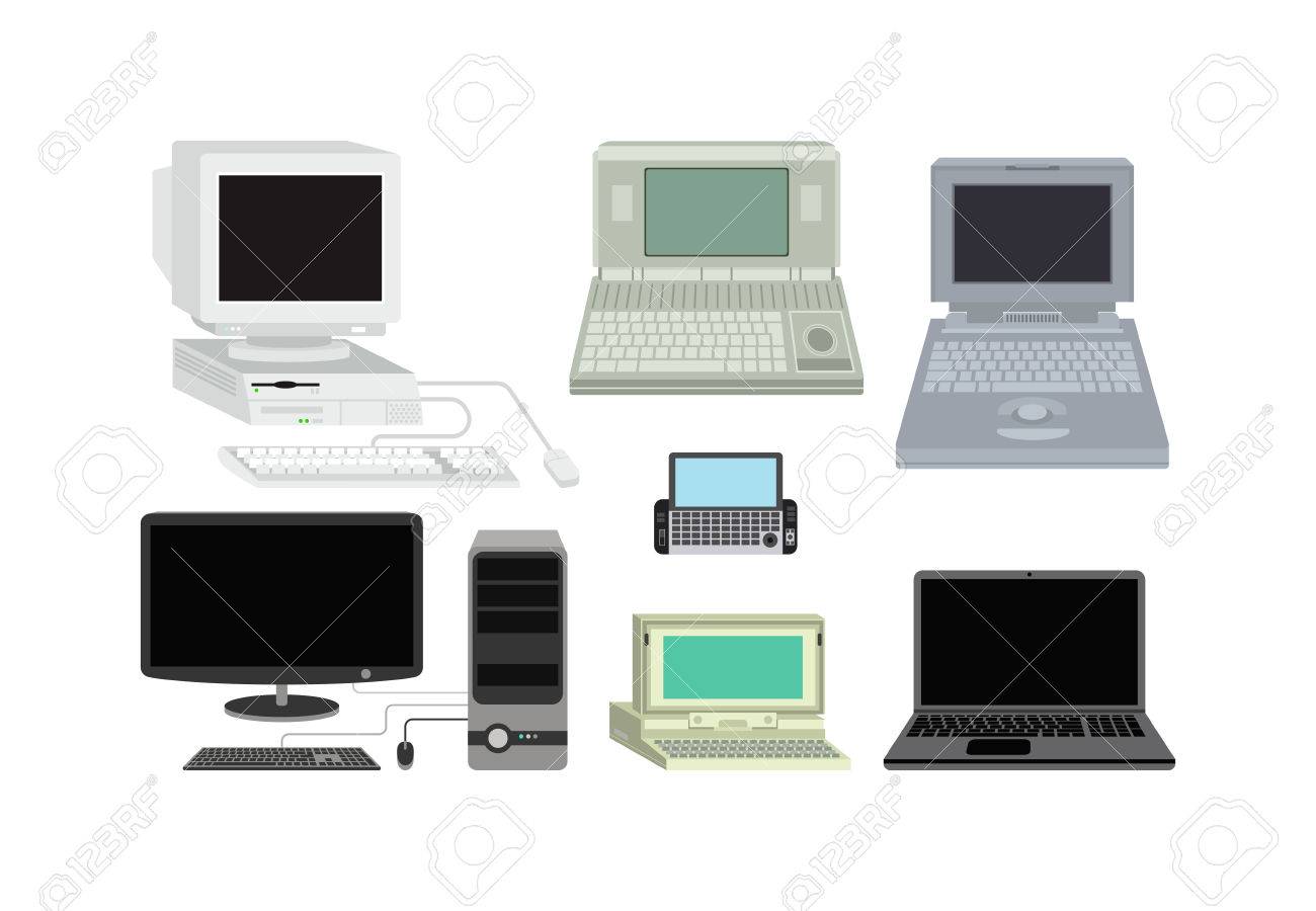 古いコンピューター技術ベクトルが分離されました 通信機器古いビンテージ Pc フレーム コンピューター近代的なオフィス ネットワークを監視します 古いコンピューター デバイス電子機器のスペース のイラスト素材 ベクタ Image