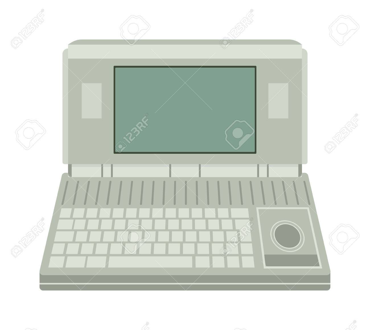 古いコンピューター技術ベクトルが分離されました 通信機器古いビンテージ Pc フレーム コンピューター近代的なオフィス ネットワークを監視します 古いコンピューター デバイス電子機器のスペース のイラスト素材 ベクタ Image