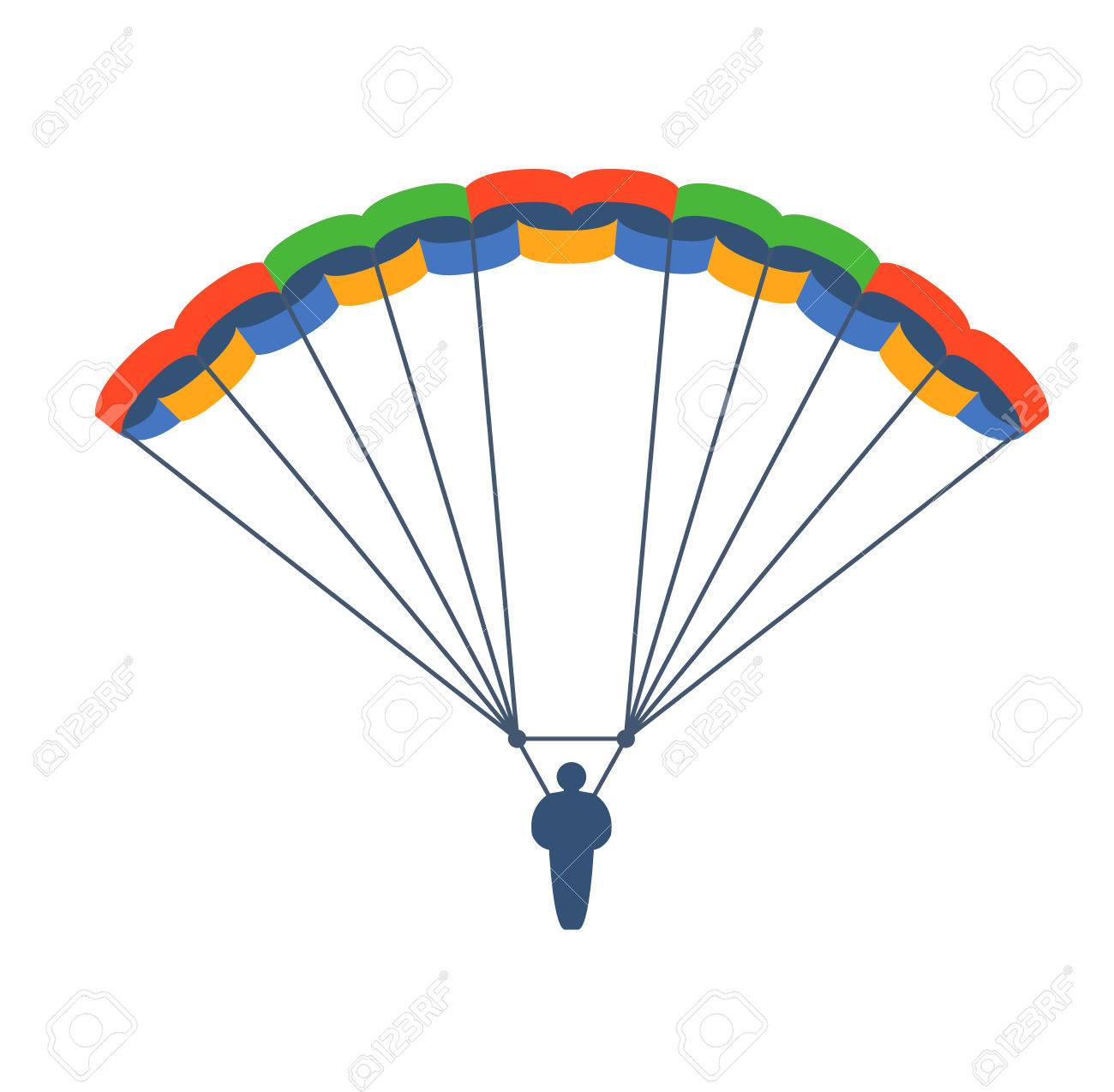 Illustration Fly Parachute Flat Icon Cartoon Graphic Modern Extreme Transport Sky Adventure Journey And Illustration Fly Parachute Flat Icon Cartoon Graphic Modern Extreme Transport Sky Adventure Journey And