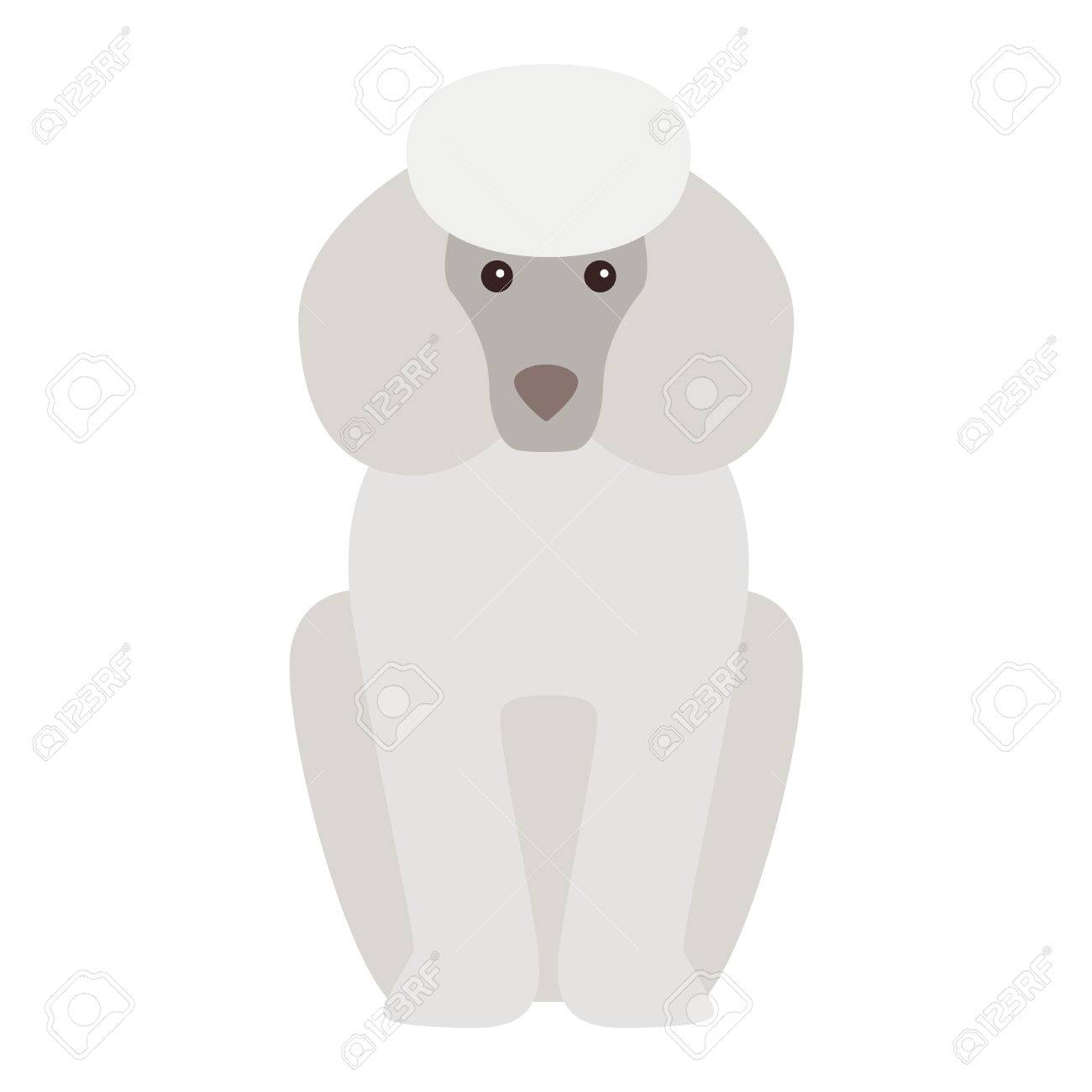 flat dog pet sitting cute dog vector flat dog animal pet vector