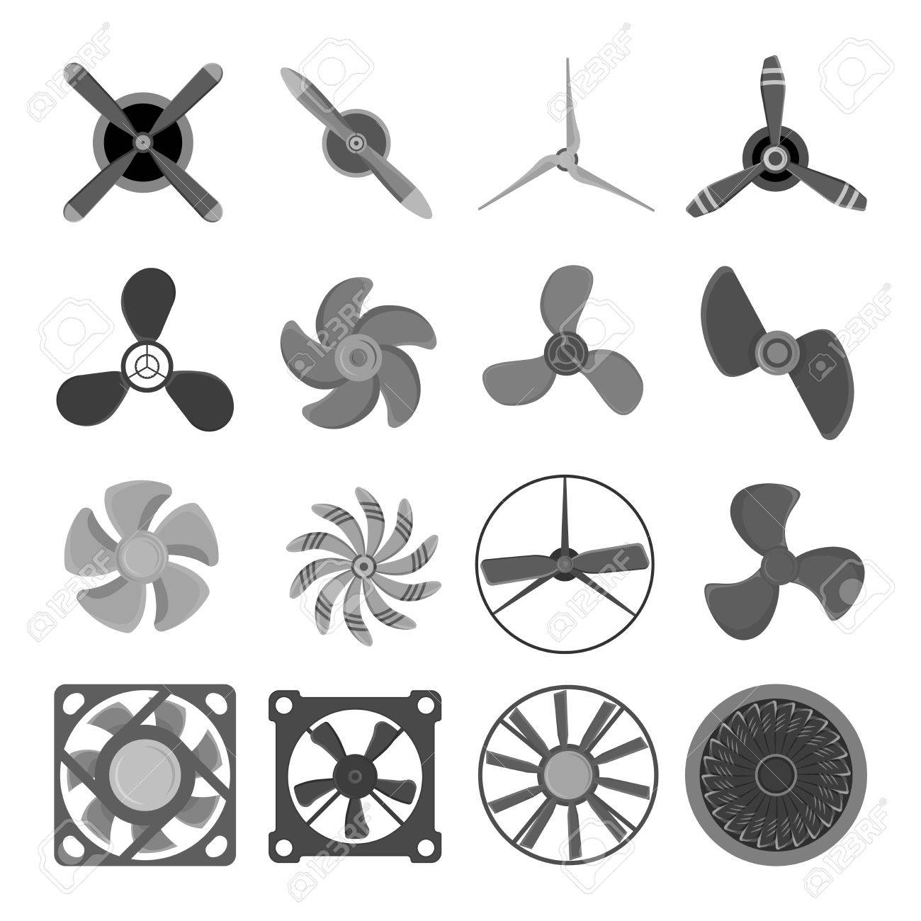Turbinas Iconos Ventilador De Hélice Equipos De Tecnología Turbinas Iconos Ventilador De Hélice Equipos De Tecnología