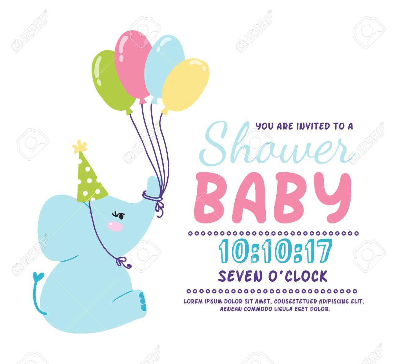 Illustration Vectorielle De Bebe Douche Invitation Carte Invitation De Fete De Naissance De Modele Mignon Fete Naissance Mignonne Bienvenue Salutation Bebe Douche Invitation Decoration Celebration Clip Art Libres De Droits Vecteurs