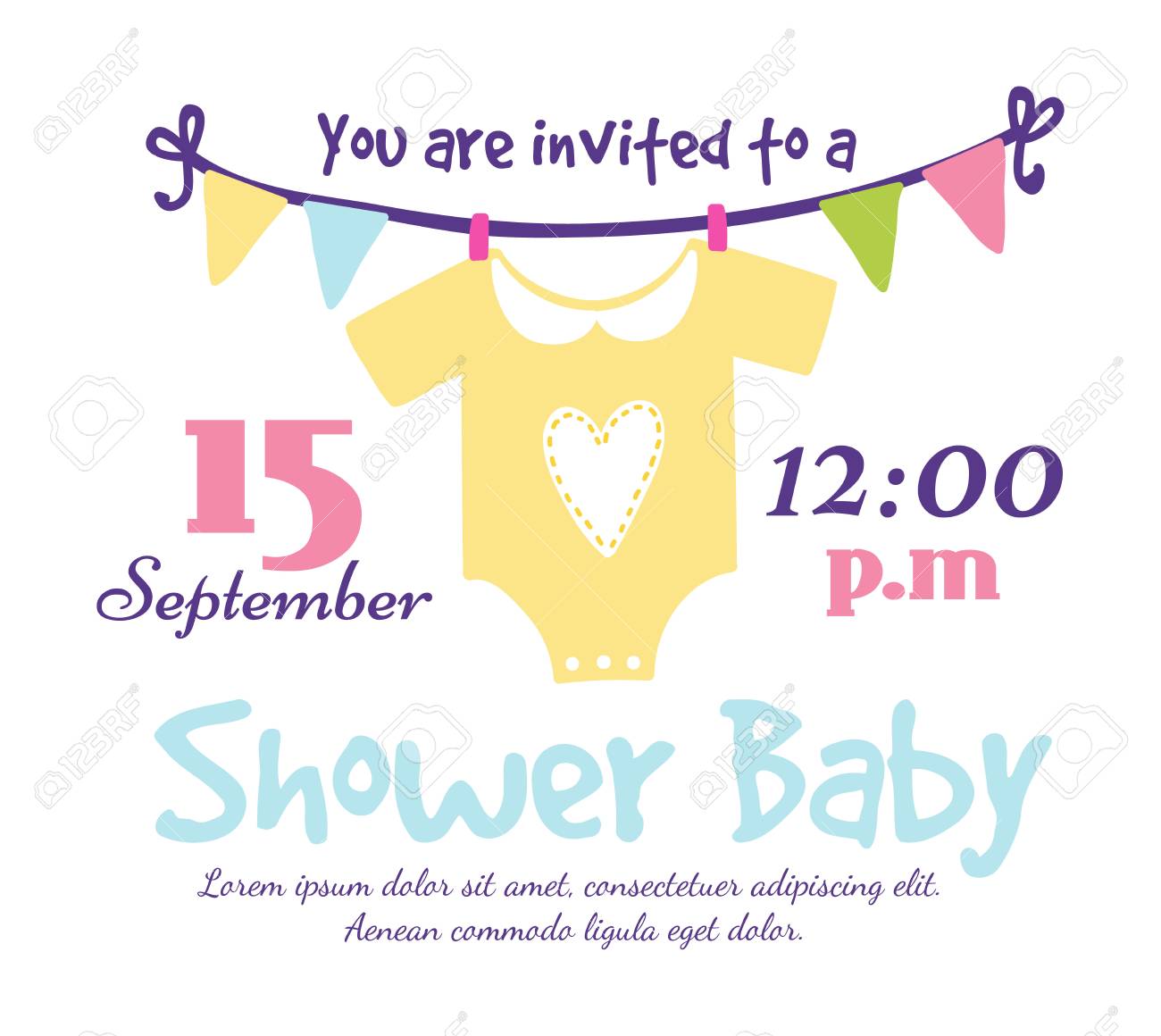 Illustration Vectorielle De Bebe Douche Invitation Carte Invitation De Fete De Naissance De Modele Mignon Fete Naissance Mignonne Bienvenue Salutation Bebe Douche Invitation Decoration Celebration Clip Art Libres De Droits Vecteurs