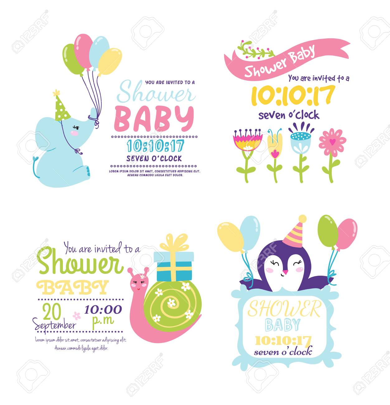 Illustration Vectorielle De Bebe Douche Invitation Carte Invitation De Fete De Naissance De Modele Mignon Fete Naissance Mignonne Bienvenue Salutation Bebe Douche Invitation Decoration Celebration Clip Art Libres De Droits Vecteurs