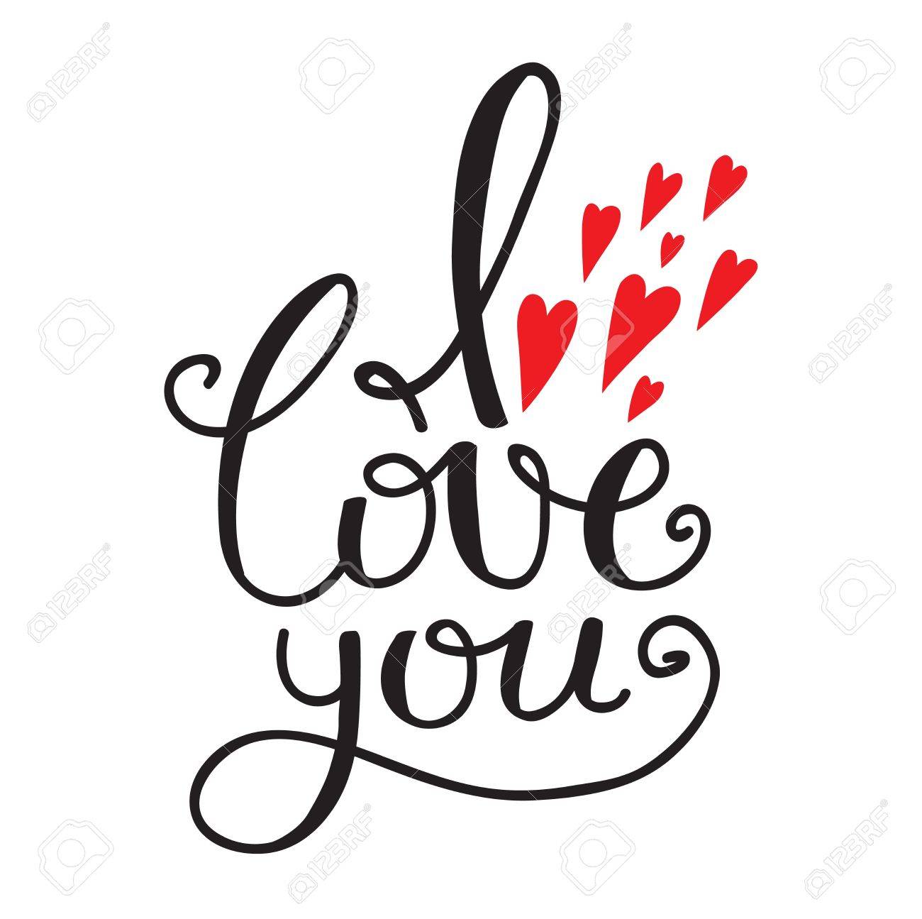 vector te amo colección de letras texto dibujado mano cita
