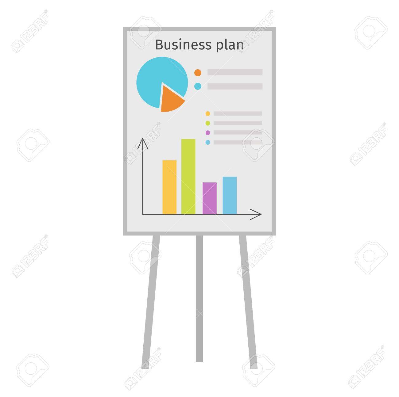 business graph date chart on whiteboard flipchart icon business