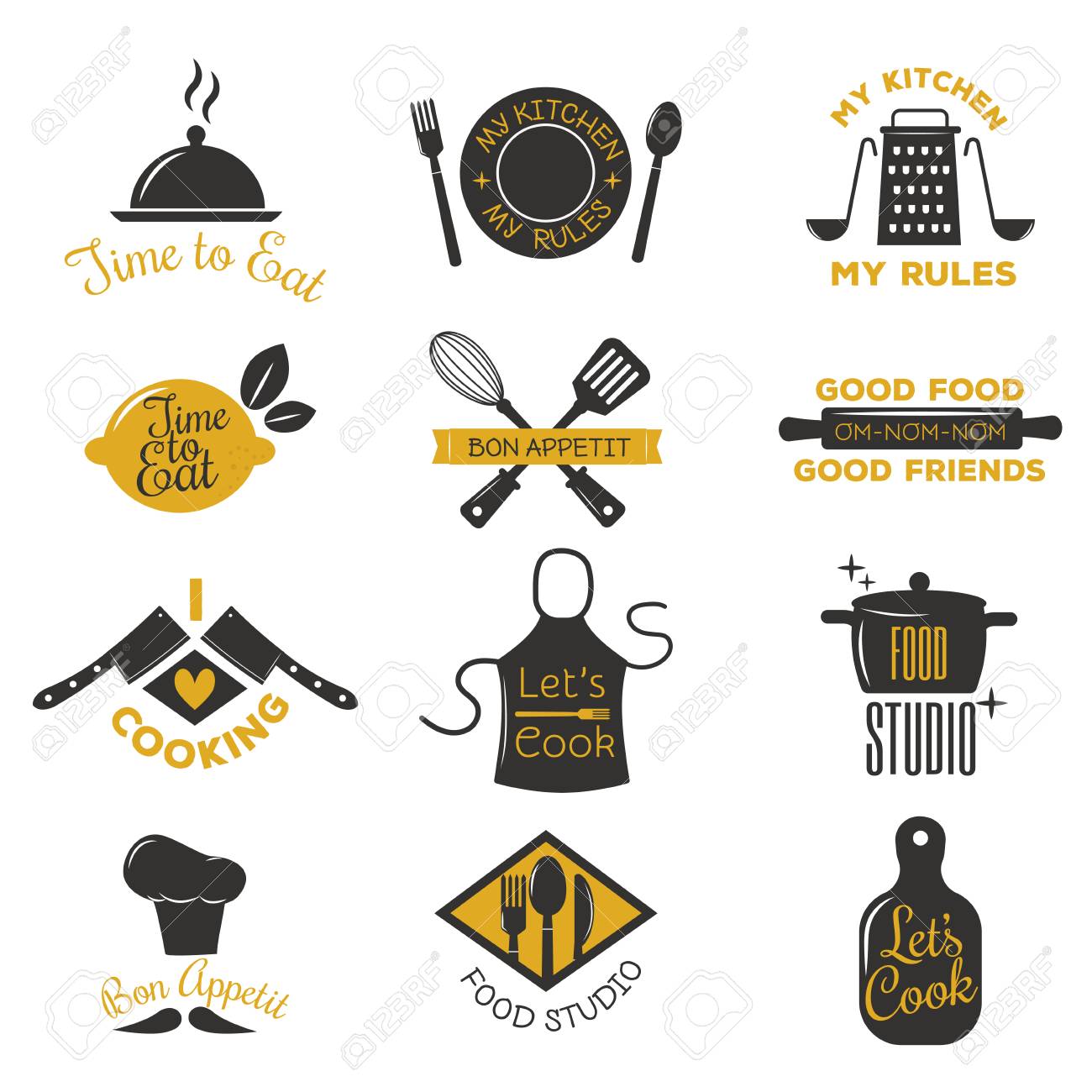 Bakery shop logos, badges and labels design elements set. Bread cake cafe vintage style objects retro vector. Cooking logo badge shop restaurant stamp. Cooking logo badge typography. - 67598511 Bakery shop logos, badges and labels design elements set. Bread cake cafe vintage style objects retro vector. Cooking logo badge shop restaurant stamp. Cooking logo badge typography. - 67598511