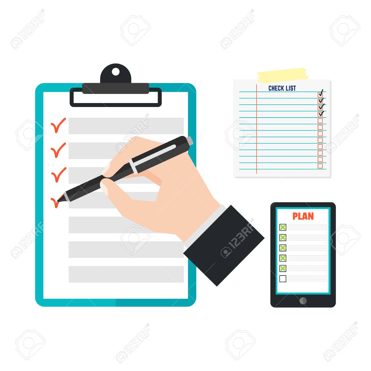 agenda list concept vector illustration agenda list