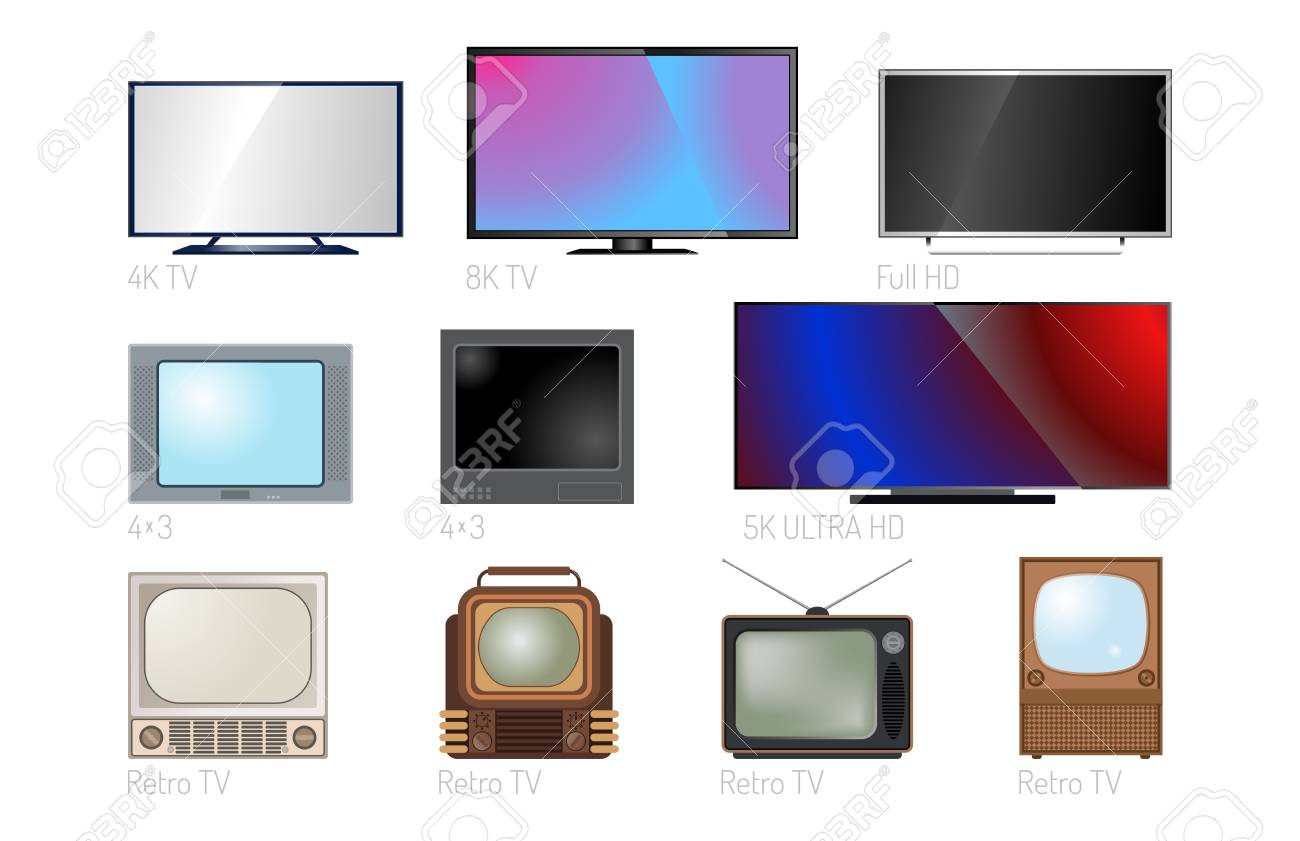 テレビ画面液晶モニター テンプレート電子デバイス技術デジタル サイズ対角表示とビデオの近代的なプラズマ ホーム コンピューターはベクトル イラスト です のイラスト素材 ベクタ Image