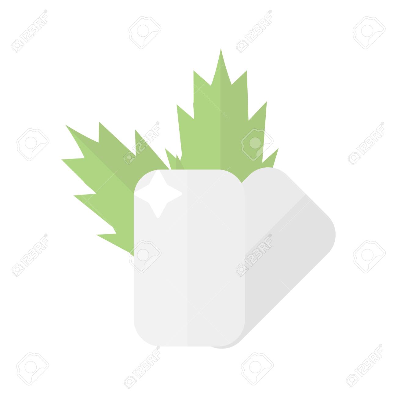 2 つのガムを噛む甘いハーブ ペパーミントと健康的な冷たい葉芳香剤新鮮な Leas ミント のイラスト素材 ベクタ Image