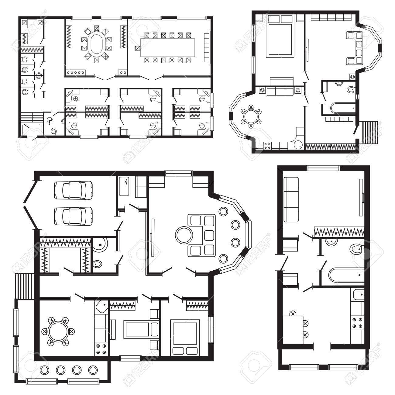 Mobilier D\'intérieur Moderne De Plan Architectural De Bureau Et ... Mobilier D\'intérieur Moderne De Plan Architectural De Bureau Et ...