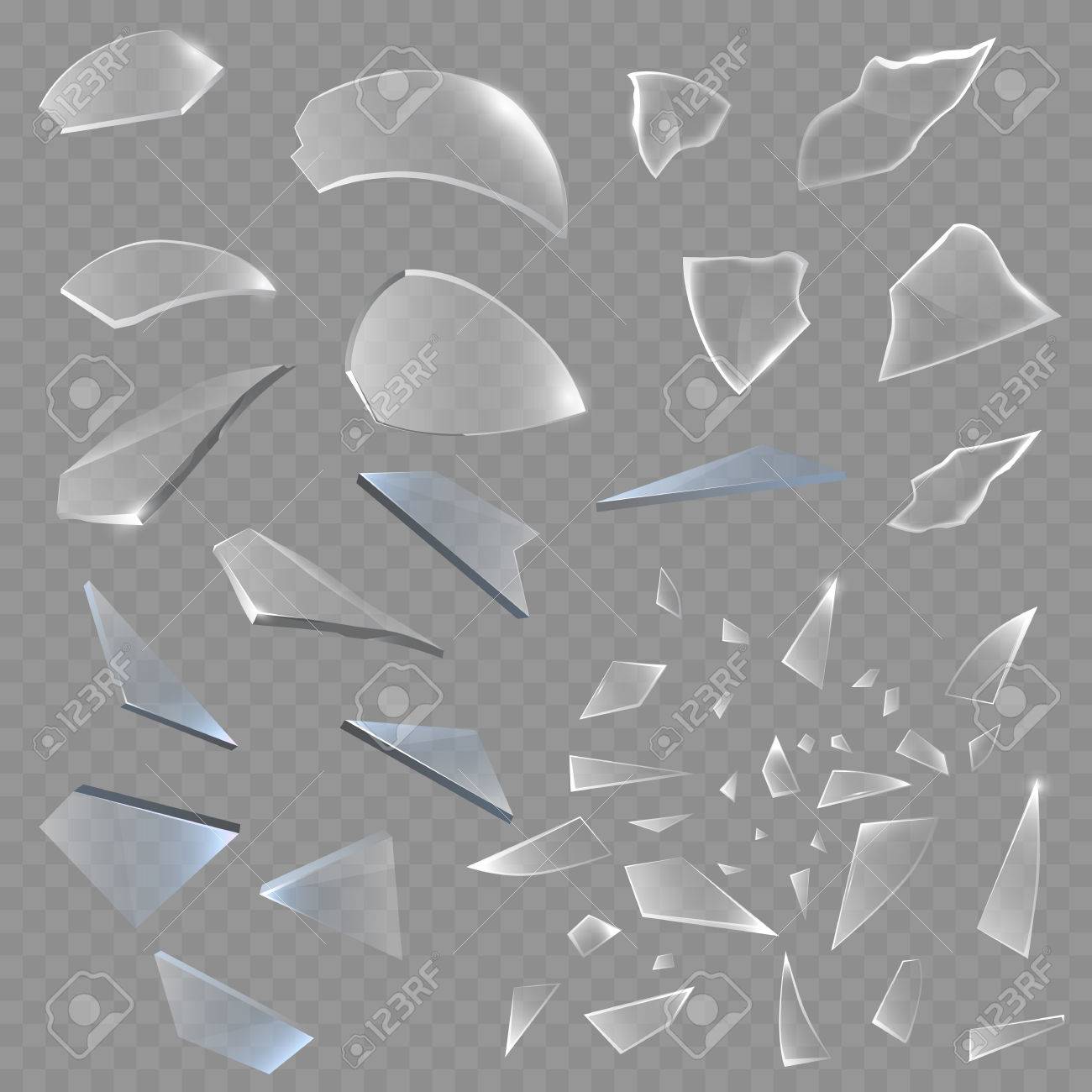 Clats Realistes Realistes De Morceaux De Verre Brise Illustration