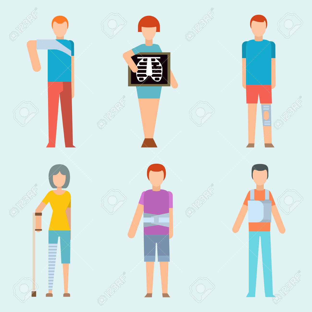 外傷事故破壊人体安全性ベクター人シルエット漫画フラット スタイルの図 のイラスト素材 ベクタ Image