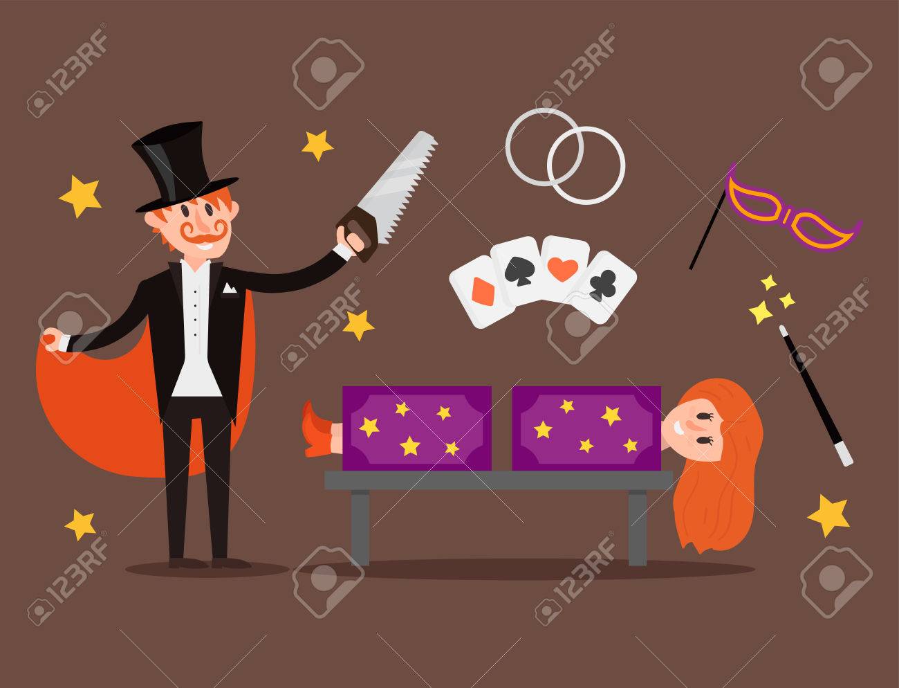 マジシャン手品師奇術師文字トリック ジャグラー ベクトル図マジック手品師を示す漫画男 のイラスト素材 ベクタ Image 8024