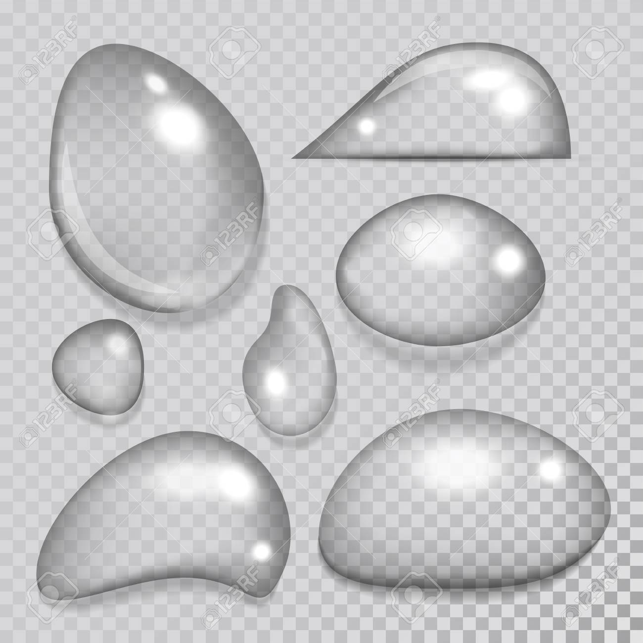 リアルな水滴は液体の透明な雨粒スプラッシュ ベクトル図のイラスト素材 ベクタ Image