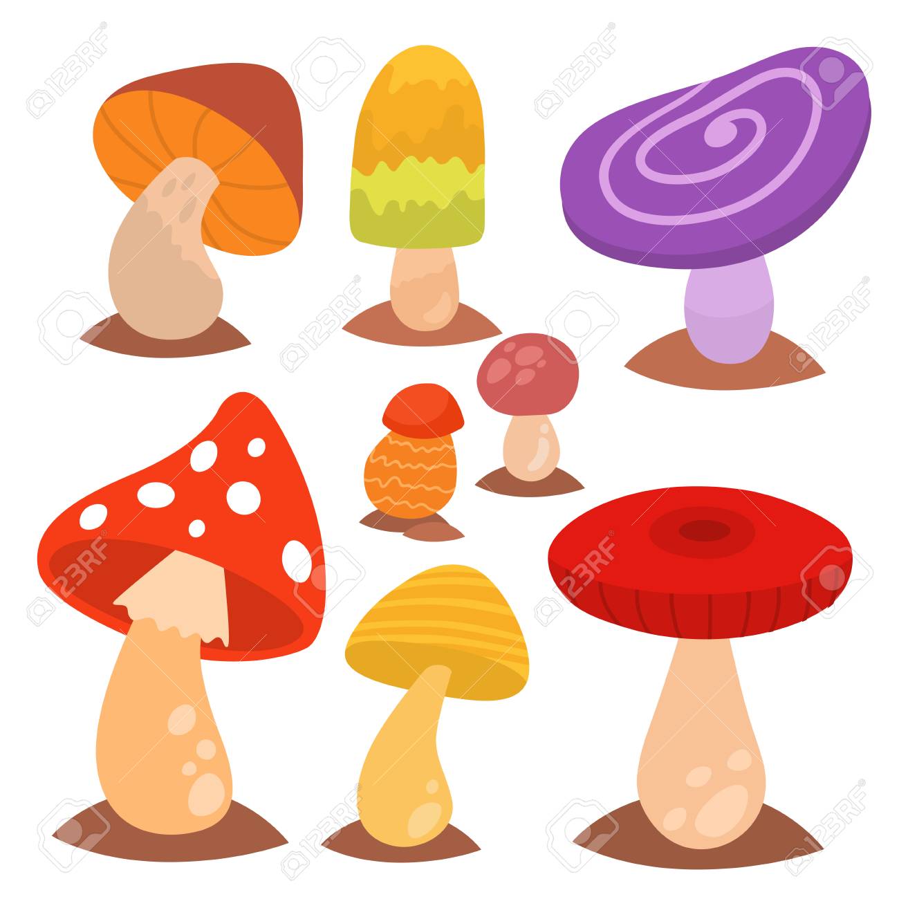 Mushrooms fungus agaric toadstool different art style design fungi vector illustration red hat - 96034604 Mushrooms fungus agaric toadstool different art style design fungi vector illustration red hat - 96034604