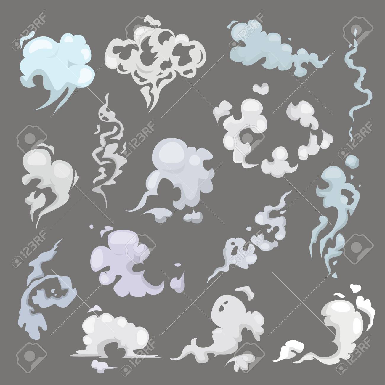 smoke vector smoked shape and smoking effect of smokers cigarette illustration set of smooth smoky steam