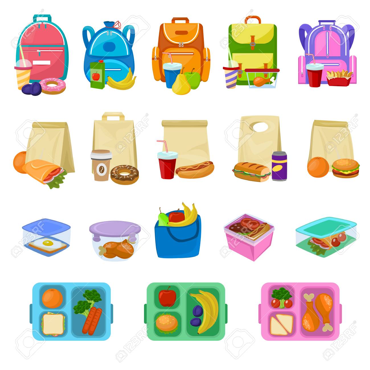 Lunch box vector school lunchbox with healthy food fruits or vegetables boxed in kids container illustration set of packed meal sausages or bread isolated on white background - 100957076 Lunch box vector school lunchbox with healthy food fruits or vegetables boxed in kids container illustration set of packed meal sausages or bread isolated on white background - 100957076