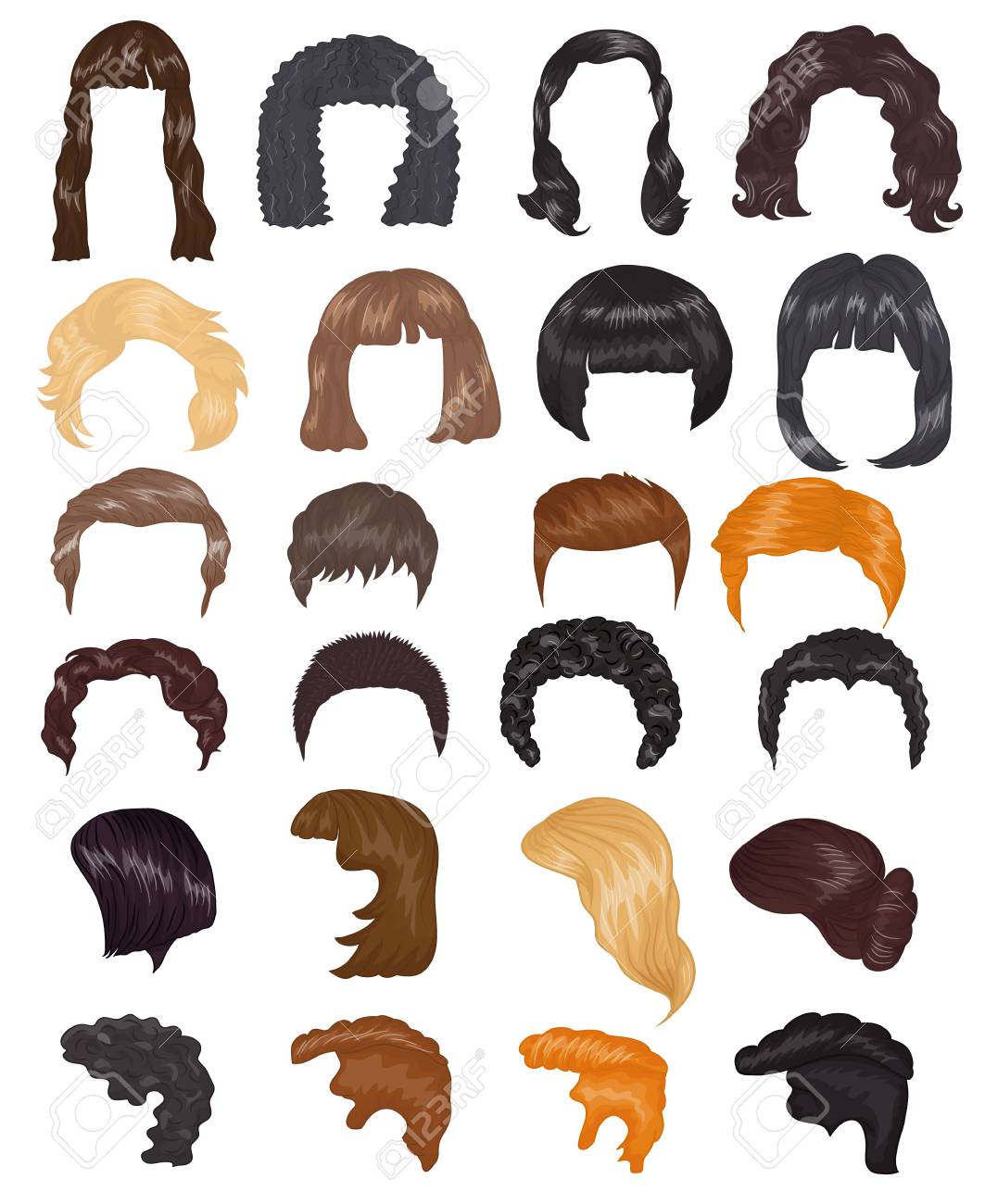 Hairstyle Woman Vector Female Haircut On Short Or Long Hair And