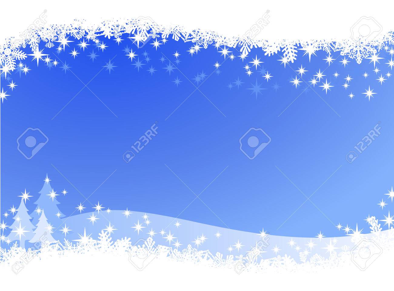 Christmas winter sky lights background. Sparkling Christmas card banner with pine trees and many different snowflakes on the border. - 45649159 Christmas winter sky lights background. Sparkling Christmas card banner with pine trees and many different snowflakes on the border. - 45649159