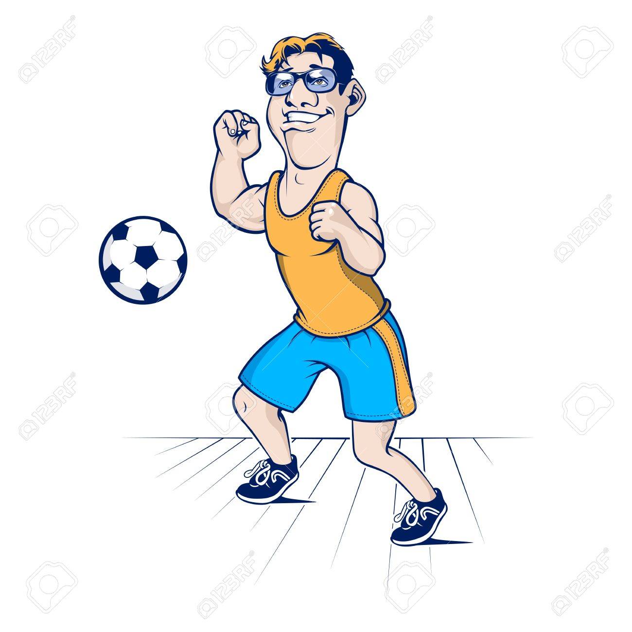 漫画サッカー人幸せな性格のイラスト素材 ベクタ Image 漫画サッカー人幸せな性格のイラスト素材 ベクタ Image