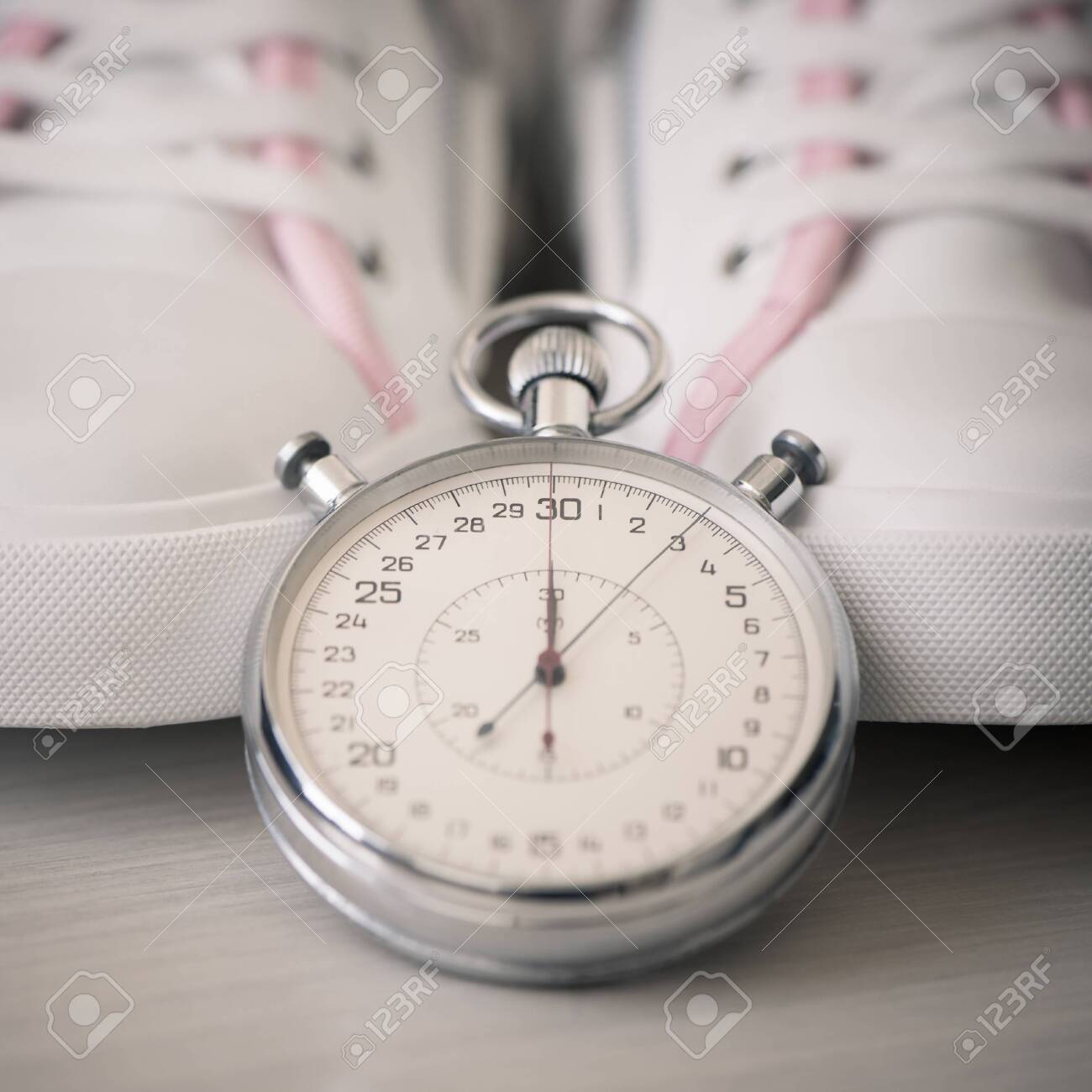 Running Shoes And Stopwatch Time To Run And Play Sports Training Stock Photo Picture And Royalty Free Image Image