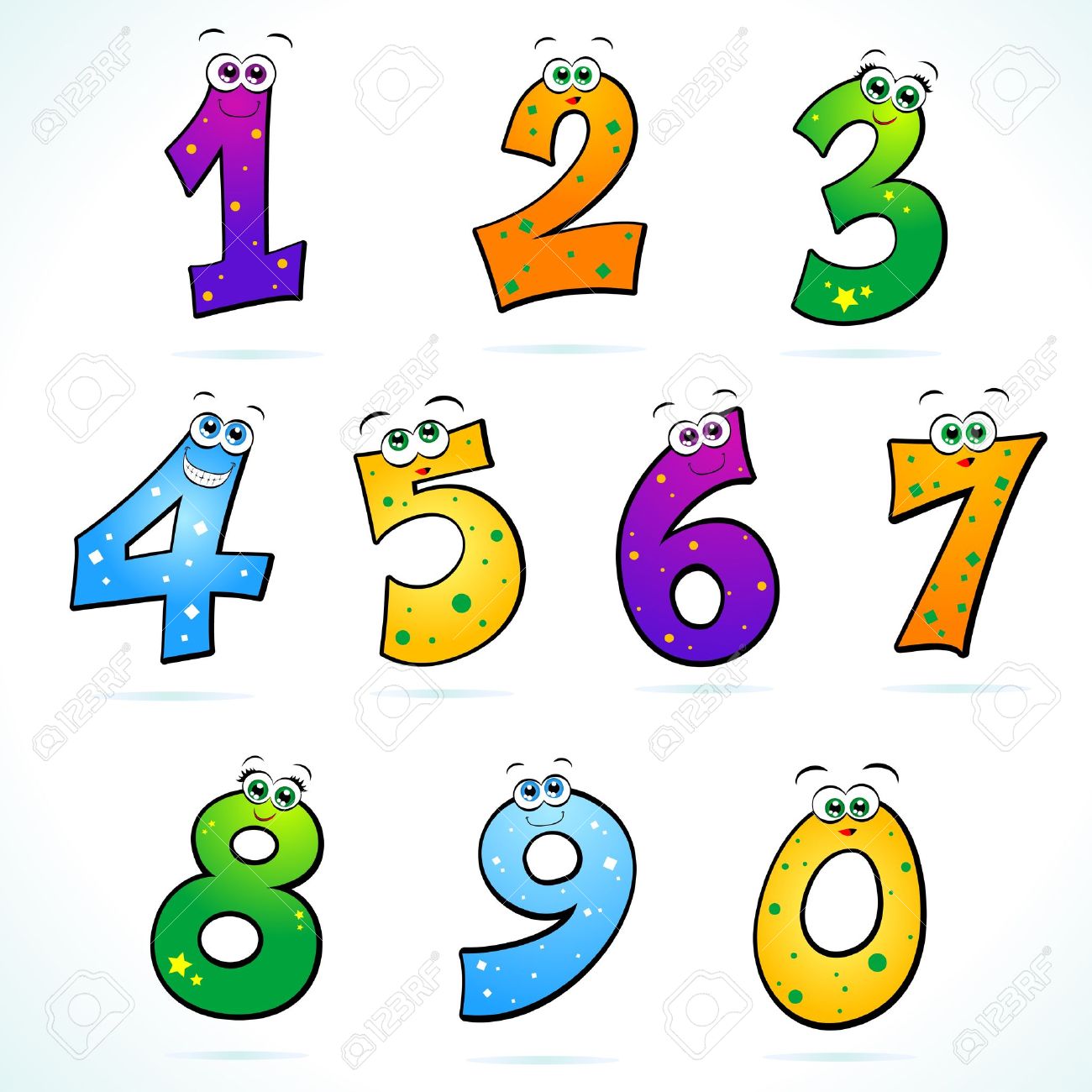 Series Of Funny Numbers Stock Vector Series Of Funny Numbers Stock Vector