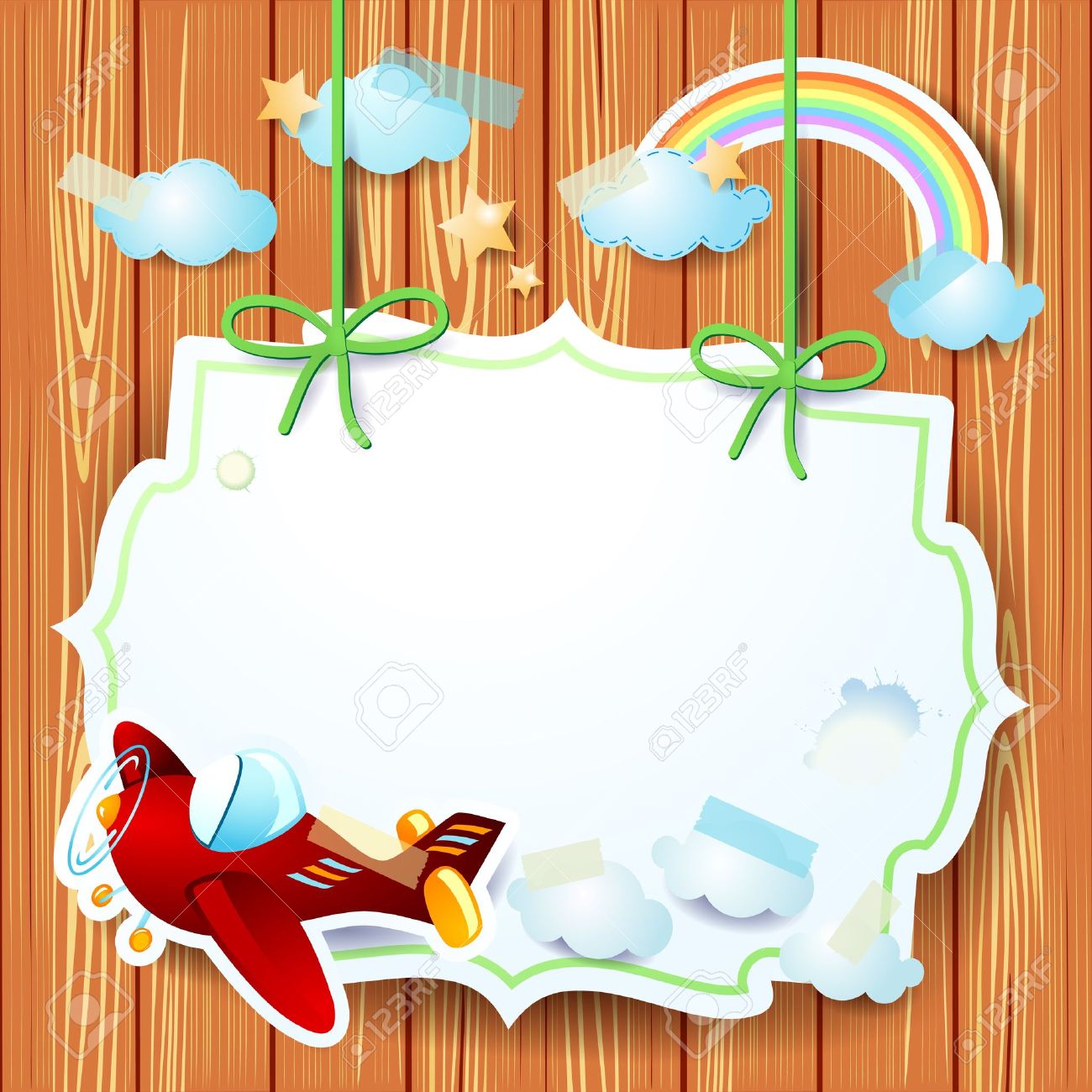 Fantasy background with label and airplane, vector - 19908741 Fantasy background with label and airplane, vector - 19908741